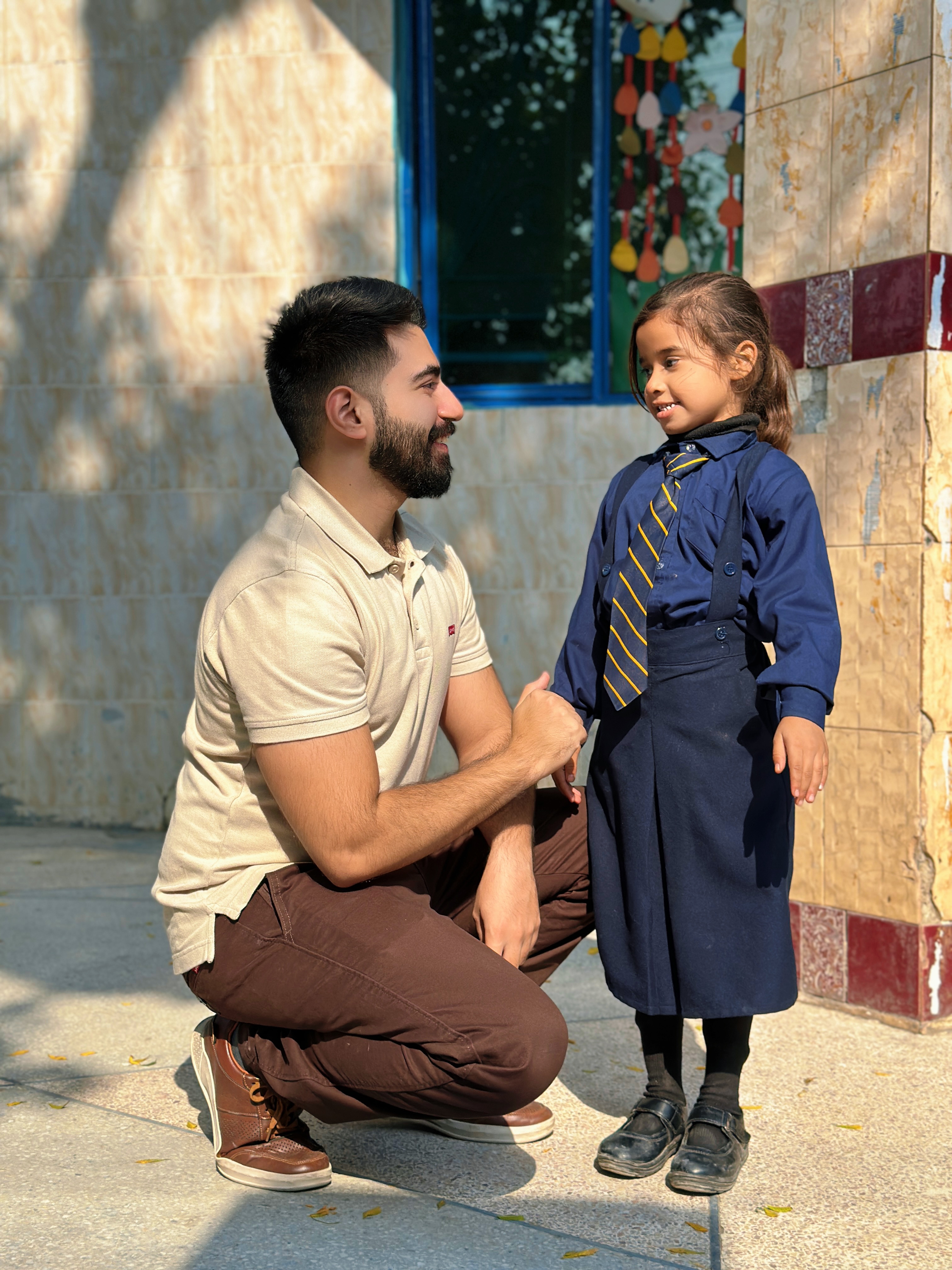 Volunteers working with children