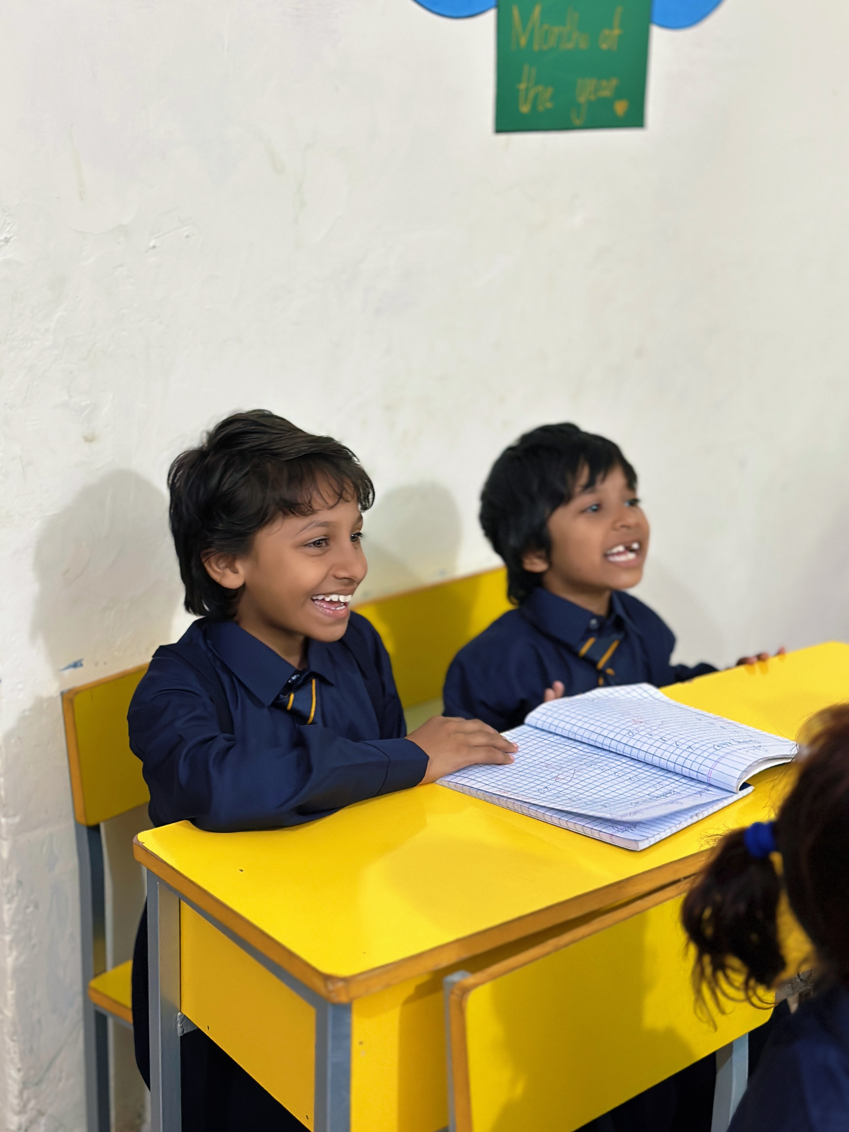 Nayi Uraan students in uniform attending classes